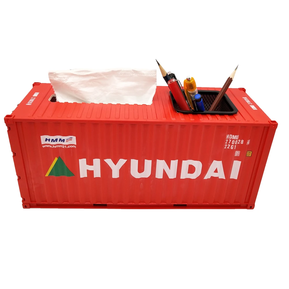 【A】30cm 1:20 HYUNDAI HMM shipping container scale model Pen holder container model gifts O.A.S ship model