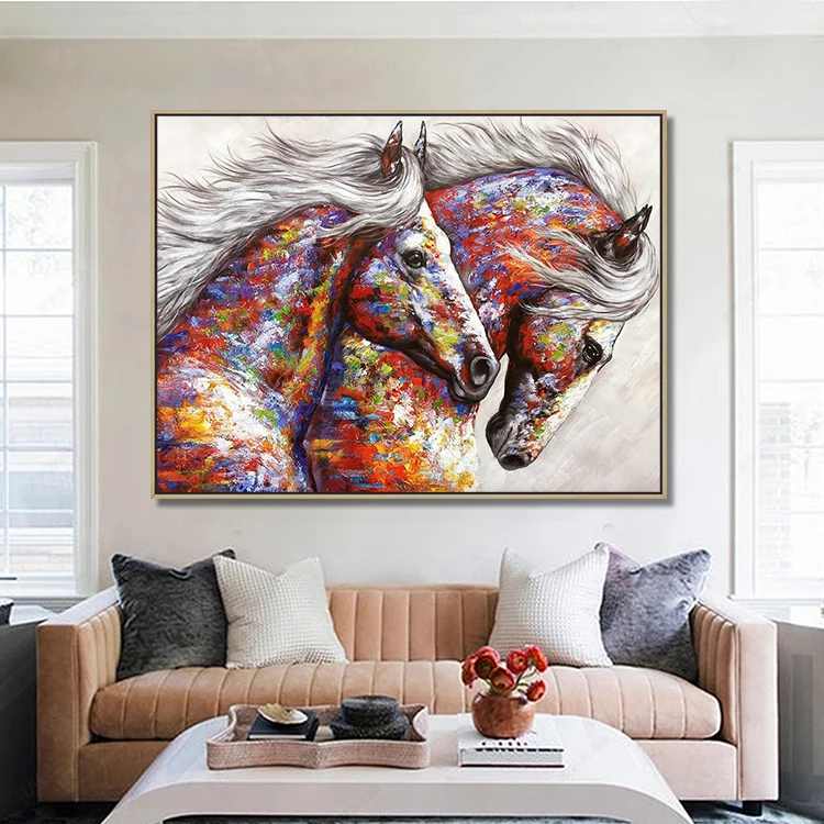 LMOP72 100% hand-painted MODERN abstract OIL PAINTING on CANVAS ART:animal horse 