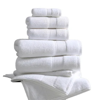Custom ODM OEM White 100% Cotton 5 Star Luxury Hotel Bath Towel Sets /Hand Towels/Face Towel/