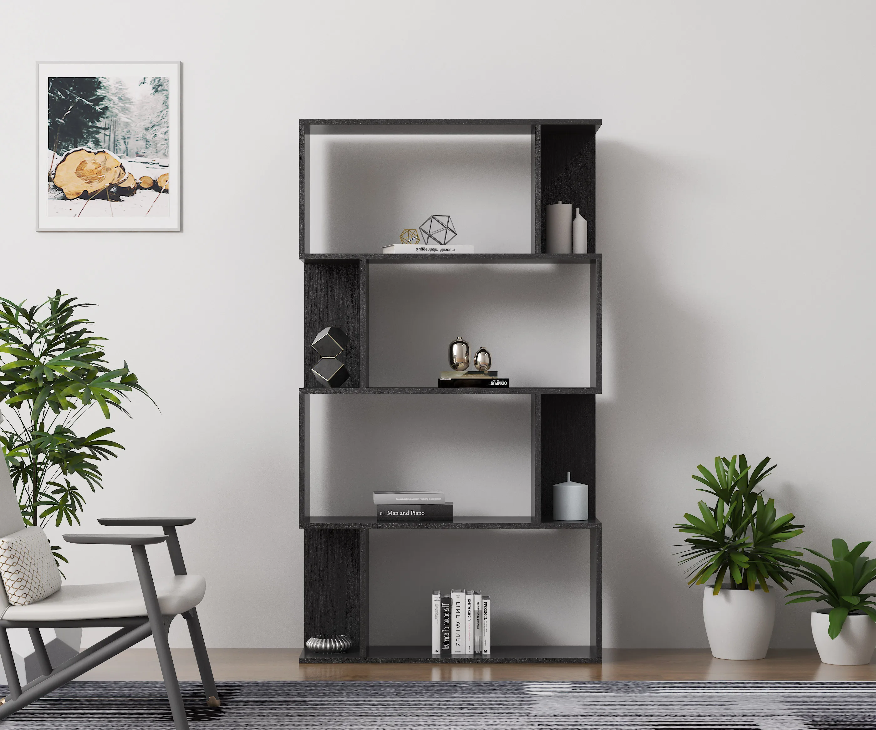Library White Oak Wood Bookcase Custom Library Bookshelves Small Bookshelf for Sale Modern Shelving