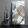 Grey Green Golden Ink Marble