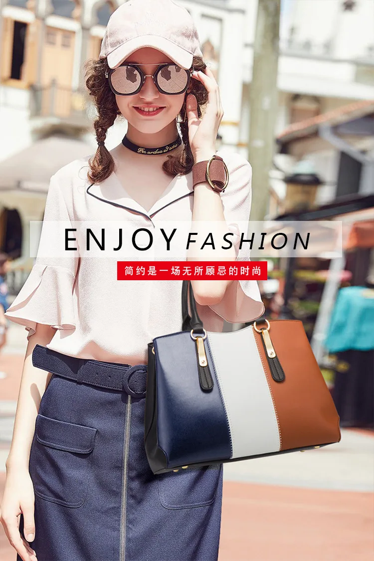 Source 2022 New Fashion Contrast Color One Shoulder Messenger Mother Bags  handbag sets for hot sale 4 pieces lady hand bags women on m.