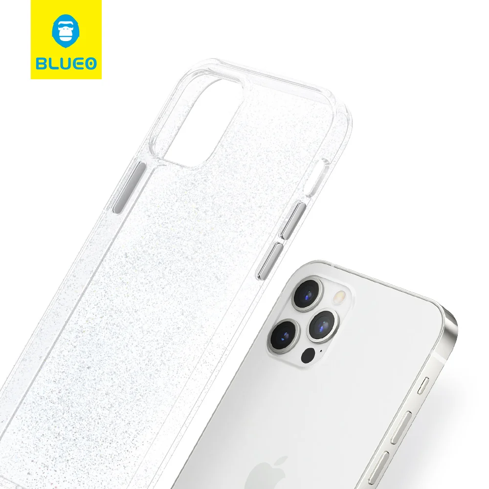 BLUEO New Arrival Crystal Cell Phone Case Yellow-Resistant PC Waterproof Luxury Clear Mobile Covers for iPhone 13 Mini Pro Max