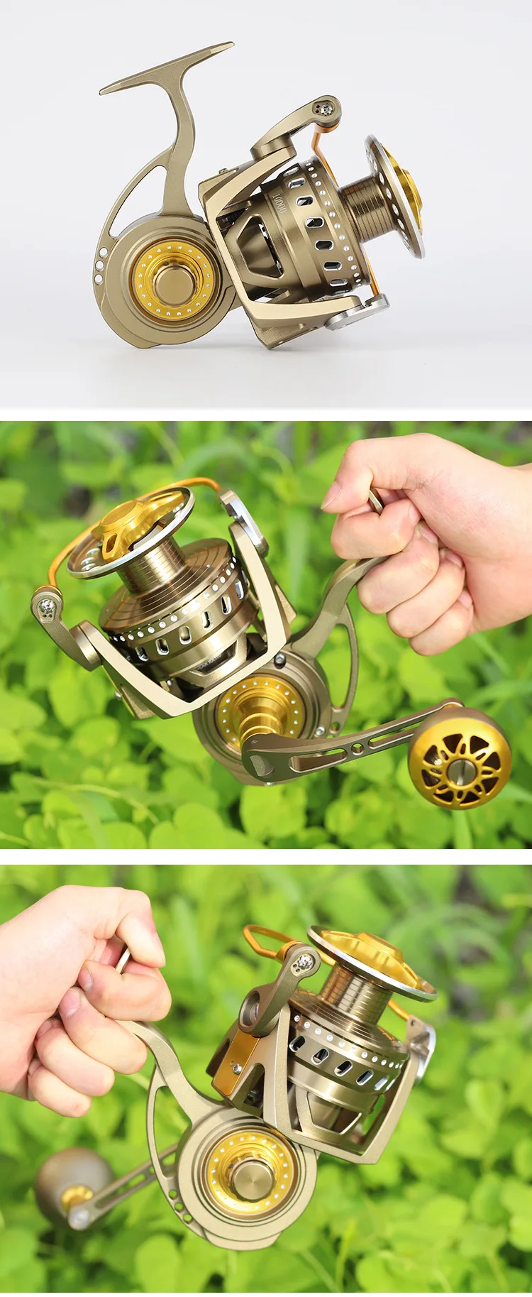 8000 10000 Series 30kg Cnc Metal Reel Gapless Big Game Trolling Popping