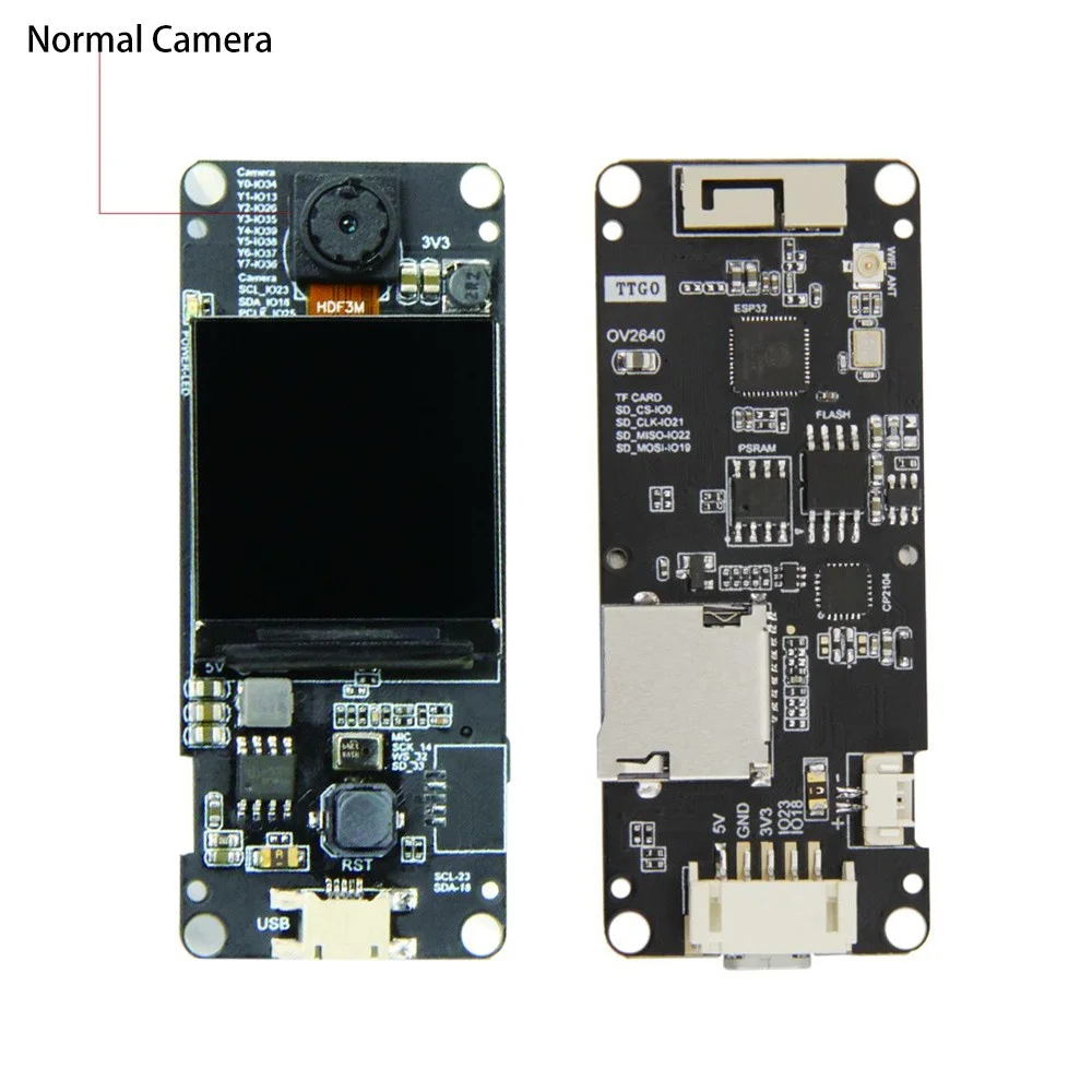 TTGO T-Camera Plus ESP32-DOWDQ6 8MB SPRAM Camera Module OV2640 1.3 Inch Display Rear Camera Fish-Eye Lens / Normal Lens
