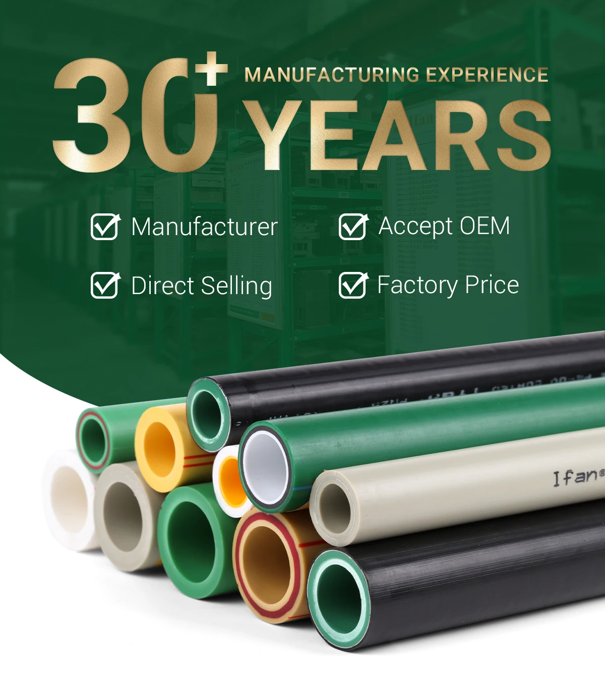 Ifan Professional Plumbing Systems Plastic Green White Tube 20-160mm ...