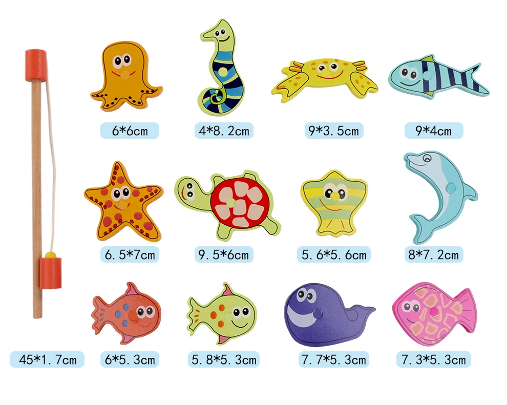 Китайская детская Магнитная деревянная Двойная Удочка Монтессори развивающая головоломка игра игровой домик набор игрушек для