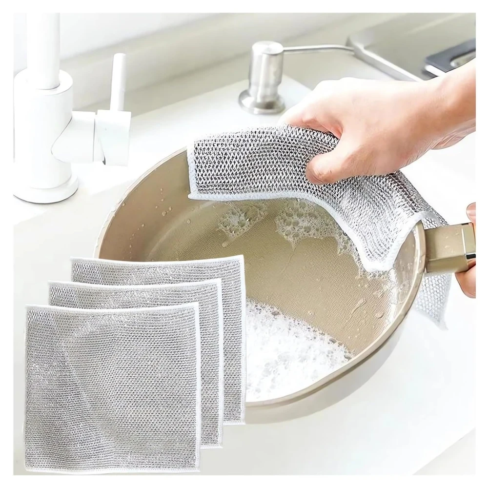 Multifunctional Non-scratch Wire Dishcloth Wire Dishwashing Rags ...