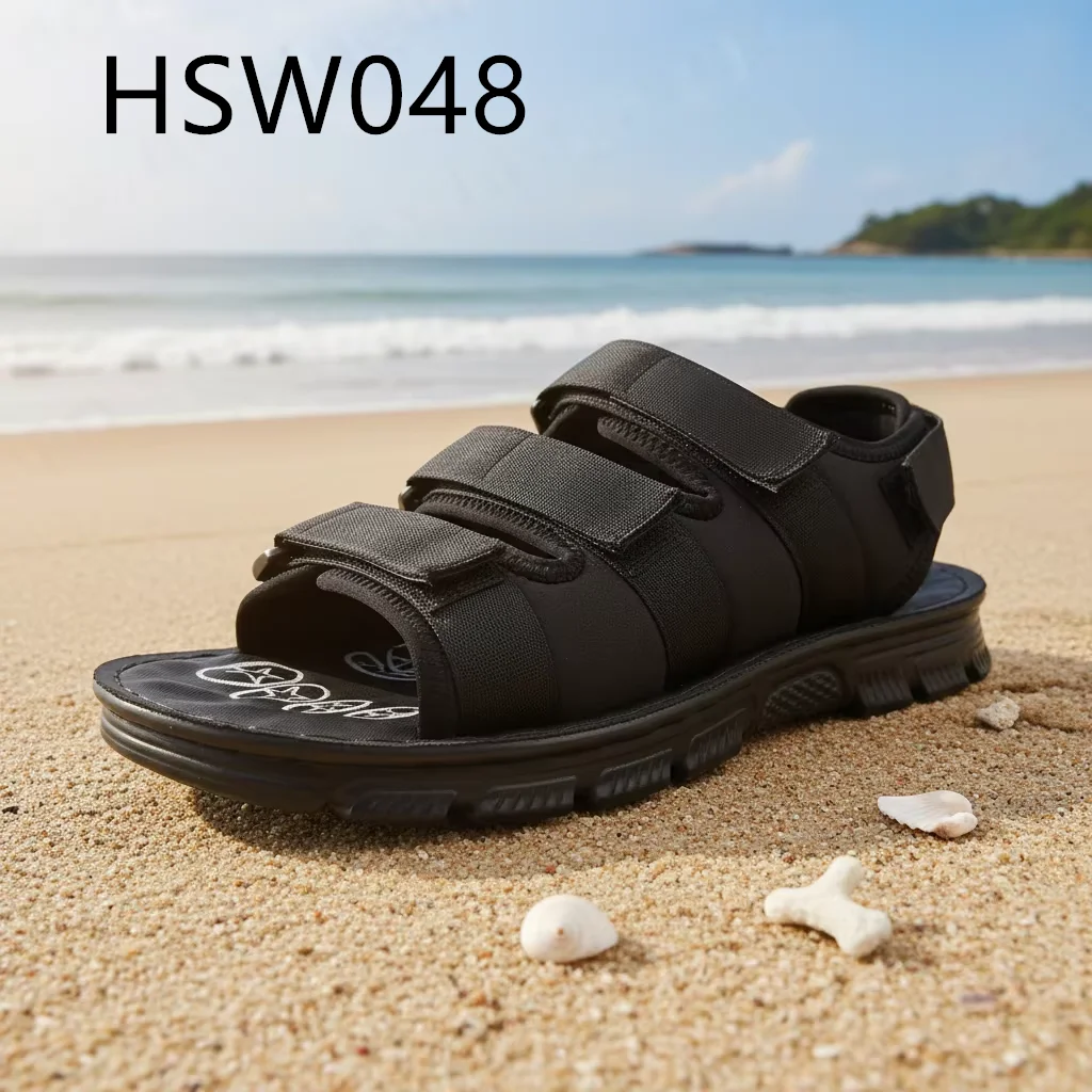 LXG,seaside Vacations Magic Tape Design Men Summer Sandals Open Toe Oversize Massage Outdoor Beach Shoes for Sale HSW048