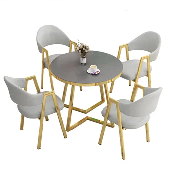 CT10 Modern Design Home Furniture MDF Material Extendable Dining Table Sets with 4 Chairs