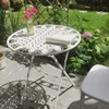 E white lace folding table-diameter 70cm high 75cm