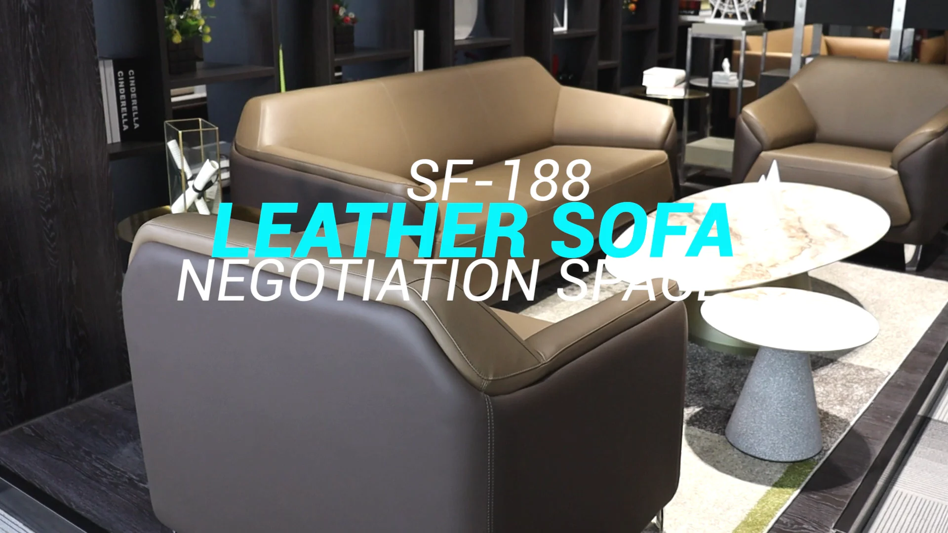 Office Sofa Set Furniture Bureau Design Leather Sofa Sectional Business