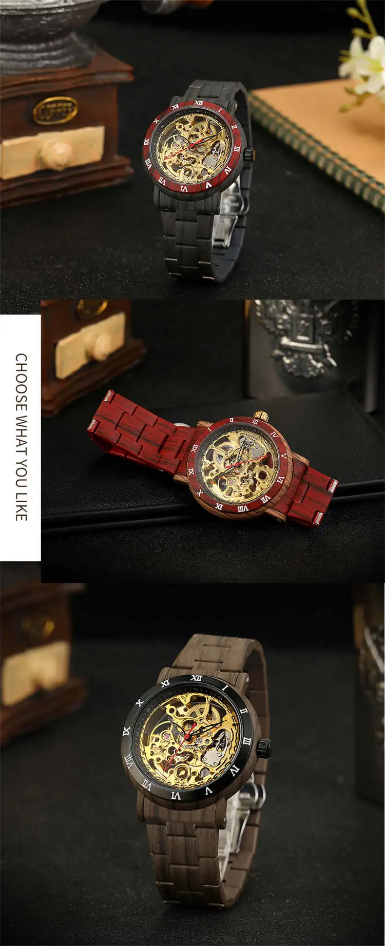 8277 Мужские механические часы из нержавеющей стали