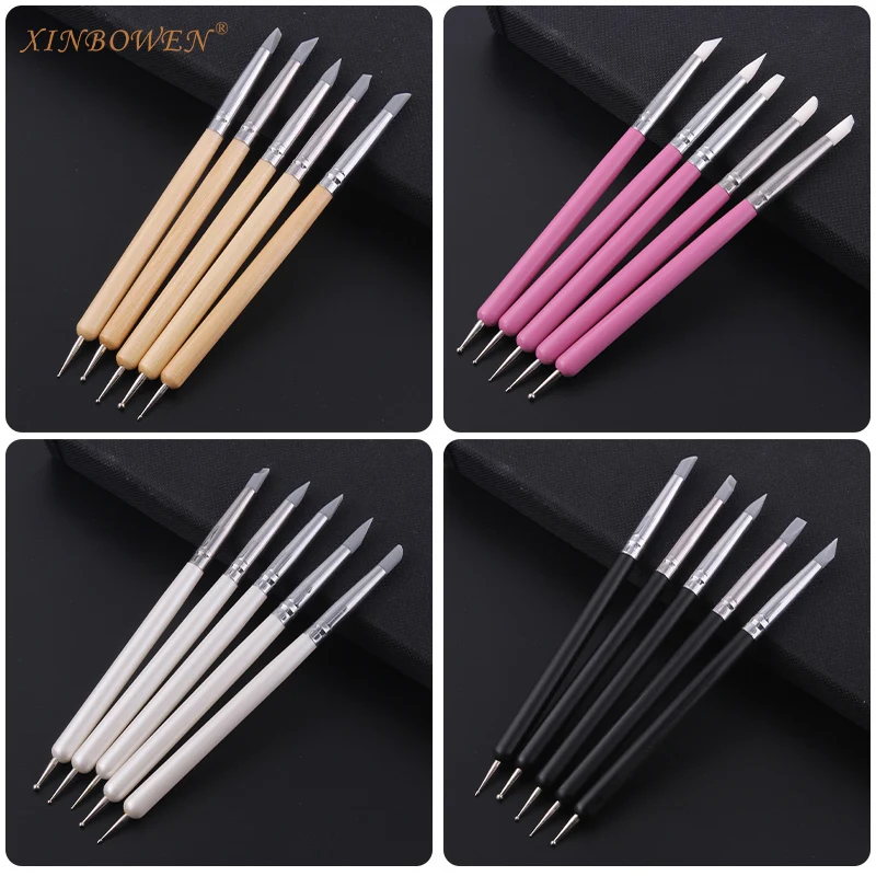 Xin Bowen Two Multifunctional Indentation Pen Pottery Clay Sculpture Repair Tool Nail Art Silicone Drill Pen