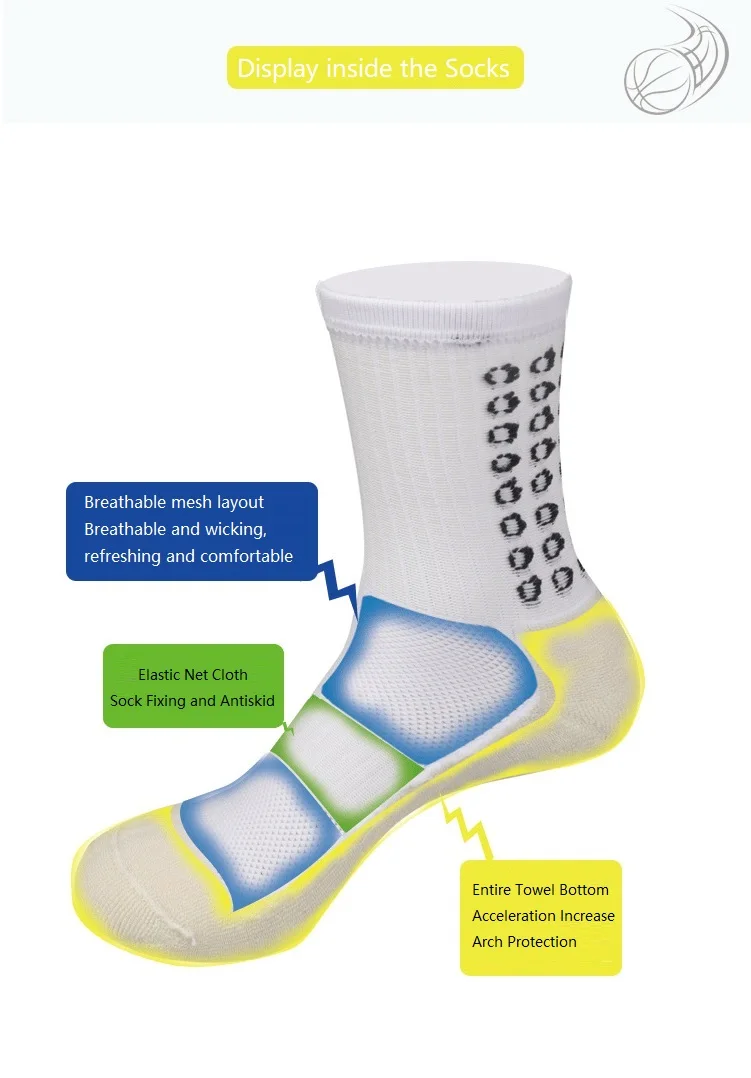 Men's medium tube wear-resistant antislip football soccer sports socks