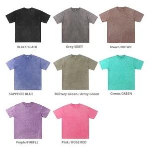 Wholesale Summer 250g Pure Cotton Vintage Short-Sleeve Retro Direct Spray Print Washed Men T-Shirt
