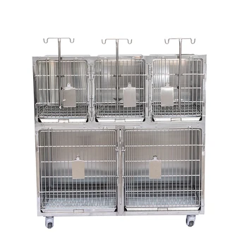 Factory-Sold Stainless Steel Large Animal Veterinary Metal Cages Portable 5 Rooms Automatic Veterinary Surgical Instruments