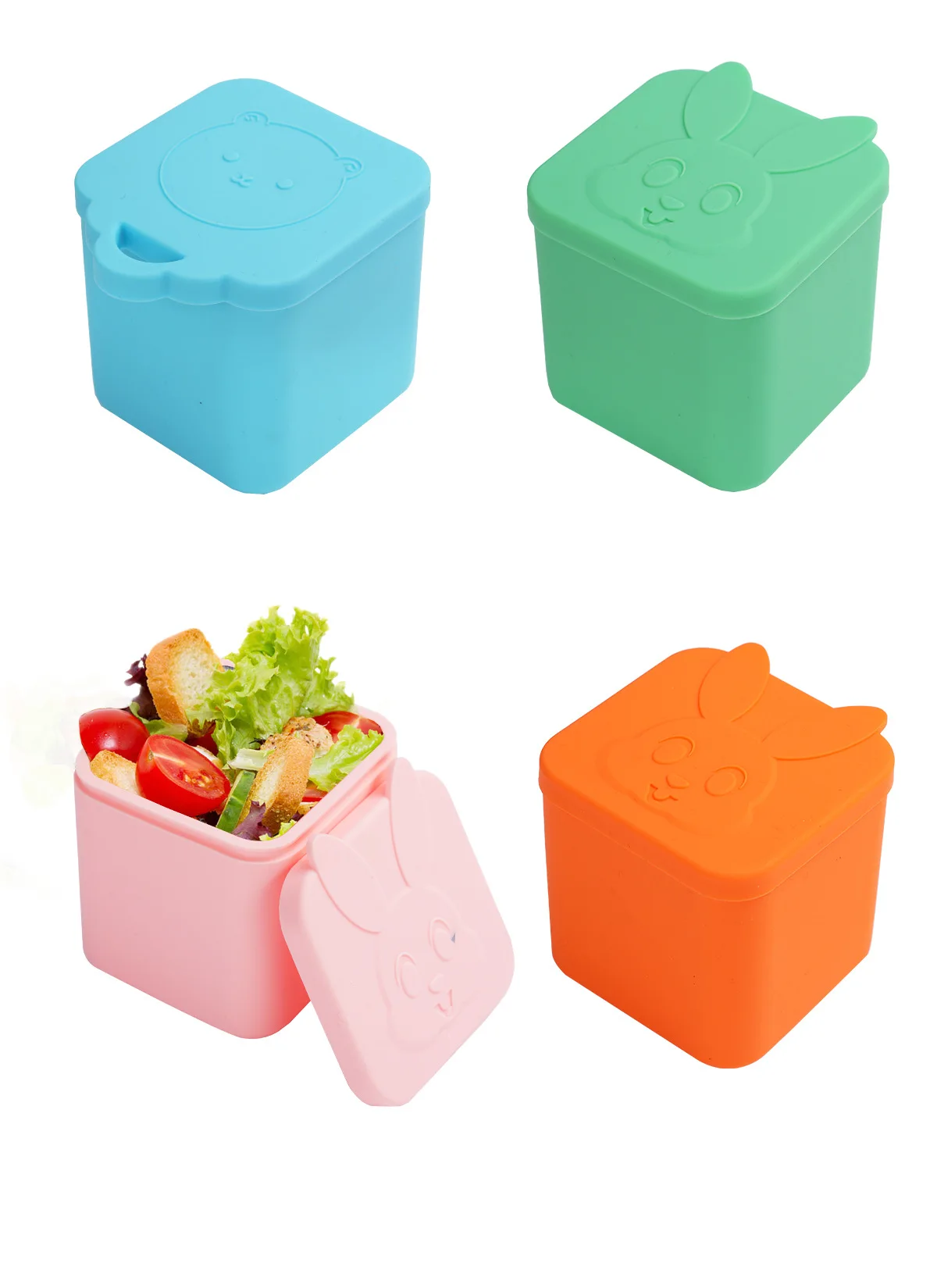 4.5oz Silicone Lunch Box Divider with Leak-Proof Lid for Salad Tomato Sauce Seasoning Dipping Sauce Containers supplier