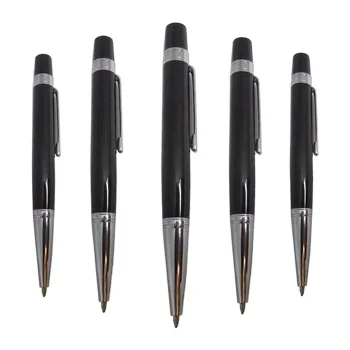 Unique Design Black Metal Ballpoint Pen 1.0mm Writing Custom Logo Printed Business Gift Pen for Office