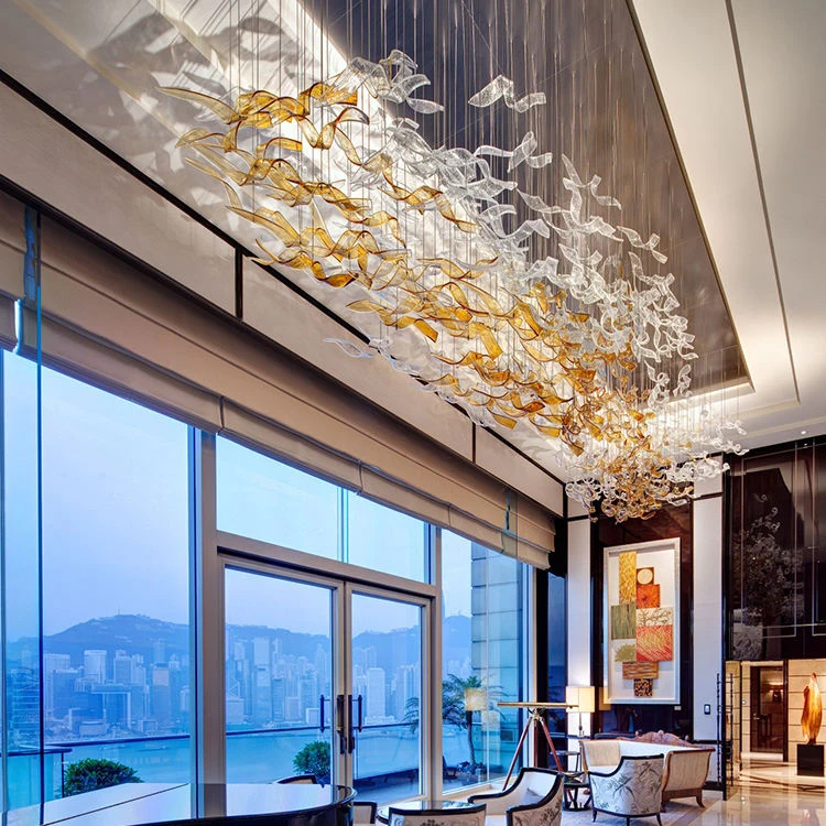 Lampadario a led per hotel moderno con decorazioni di fabbrica professionali, villa, centro business