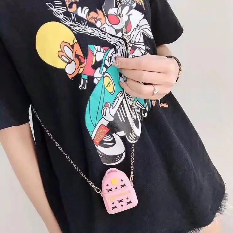 3D дизайнерский рюкзак для Airpods 2 силиконовый чехол длинный ремешок сумка через плечо роскошные женские чехлы