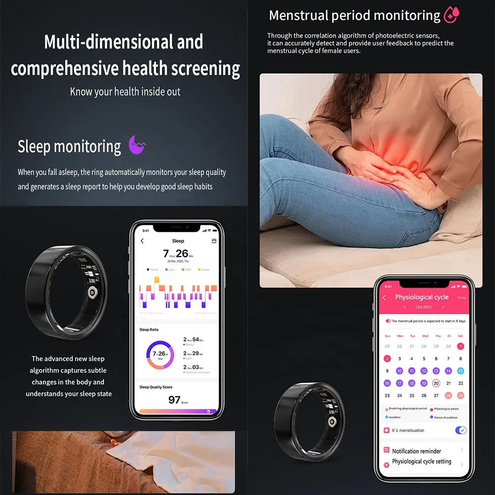Alibaba.com: Smart Ring Da Ring Fitness Tracker, Heart Rate Sleep ...