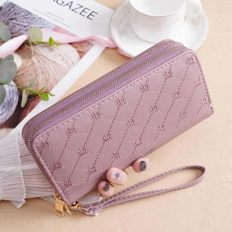 Double Zipper Clutch Long Wallet, Glossy Stylish Coin Purse, Credit Card  Holder & Mobile Phone Bag - Temu United Arab Emirates