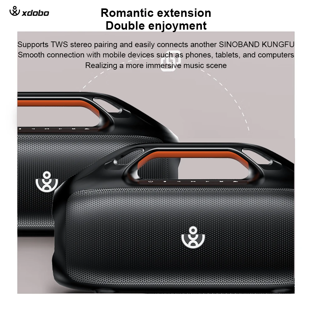 XDOBO SINOBAND Big Power Handle Subwoofer Portable Outdoor IPX6 Waterproof Speaker With Power Bank