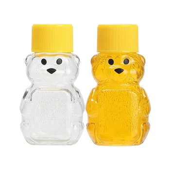 2oz 60ml 240ml 330ml 350ml 500ml Wholesale Bear Shaped Water Honey Coffee Milk Cute Plastic Honey Bottles with Screw Caps