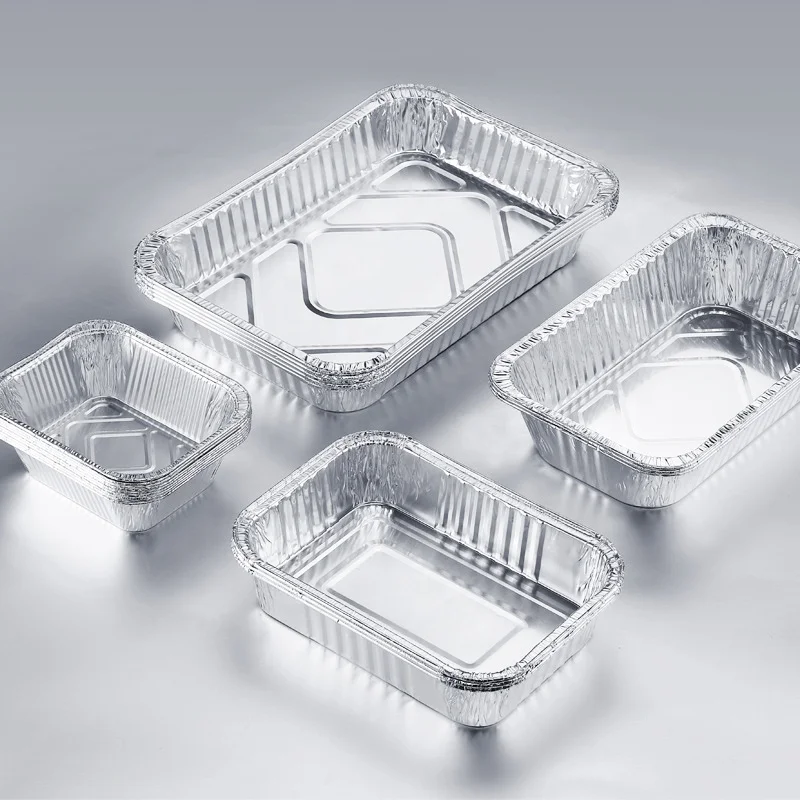 TIA CB82  Silver Disposable Catering Pans Unique Food Grade Utility Serving Trays Aluminum Foil  Food Packaging Serving