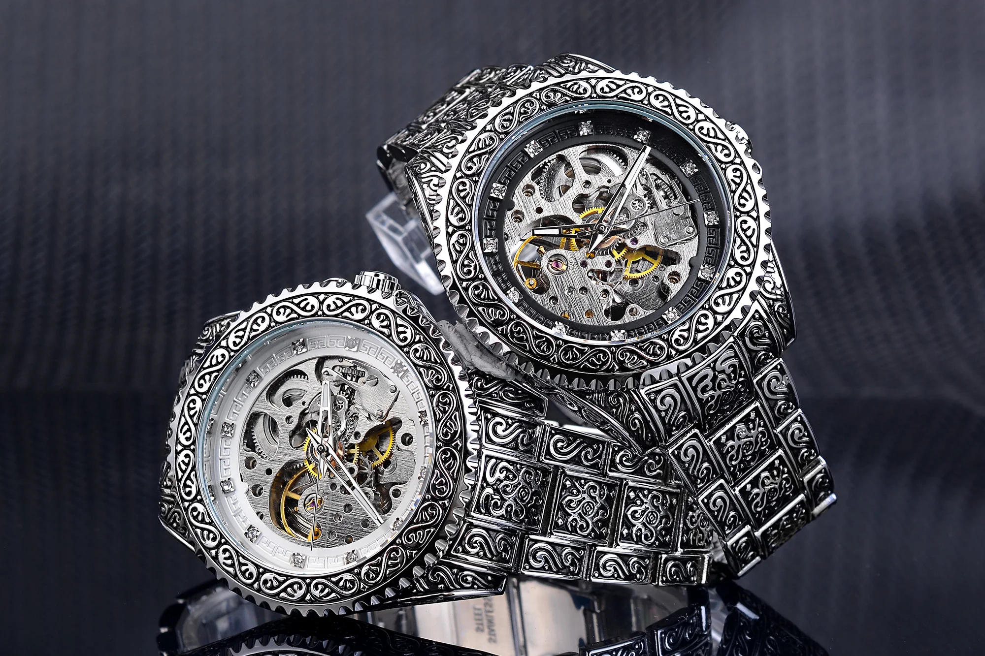Forsining Gold Skeleton Automatic Men's Watch