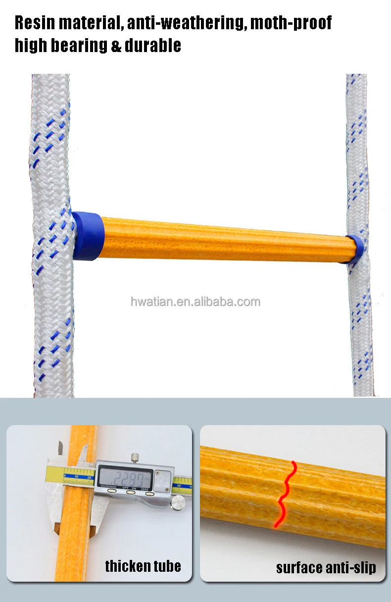 Soft Ladder Fire Escape Epoxy Resin Climbing Non-slip Wear-resistant Aerial Work Engineering Insulated Polyester Rope Ladder