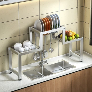 Dropship 2 Tier Dish Drying Rack Drainer Stainless Steel Kitchen