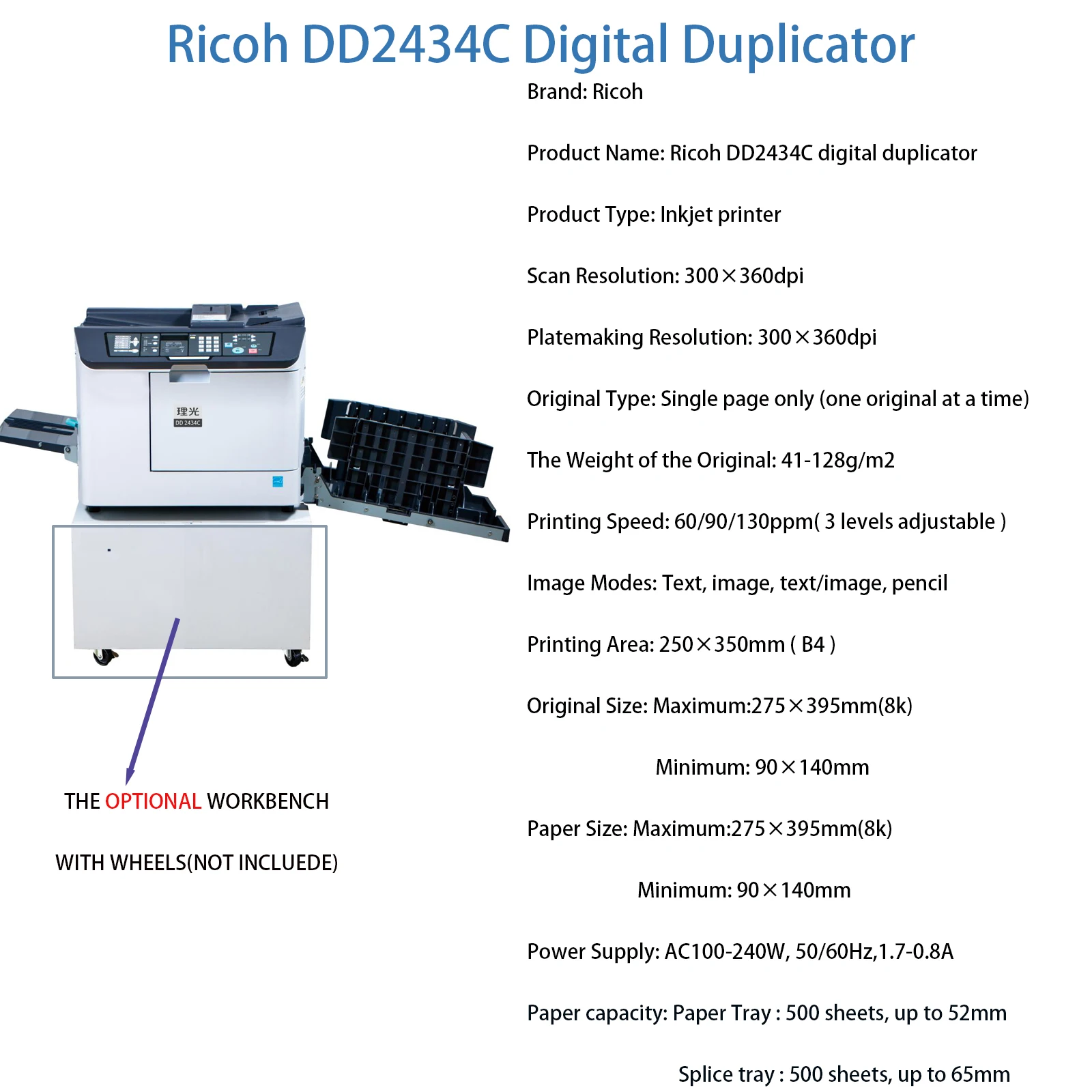 Ricoh Aficio DD2434C Digital Duplicator Duplo Printing Machine New