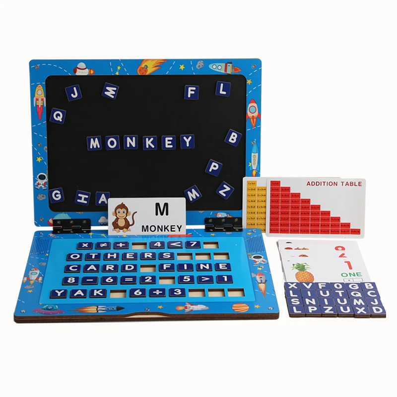 Multifunctional Laptop in Educational Wooden Toy