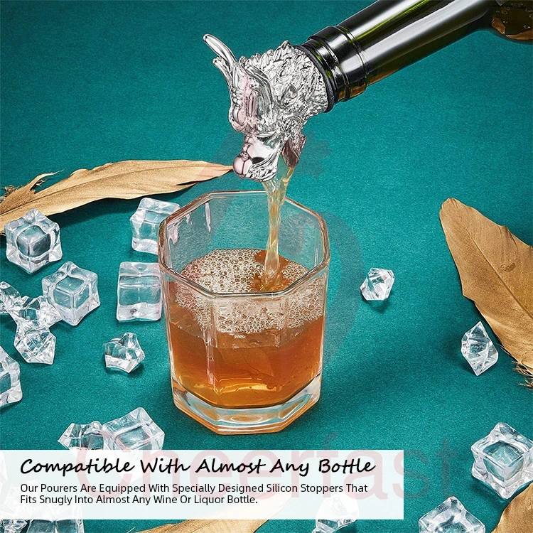 Newest Style Dragon Head Shaped Animal Stainless Steel Metal Wine