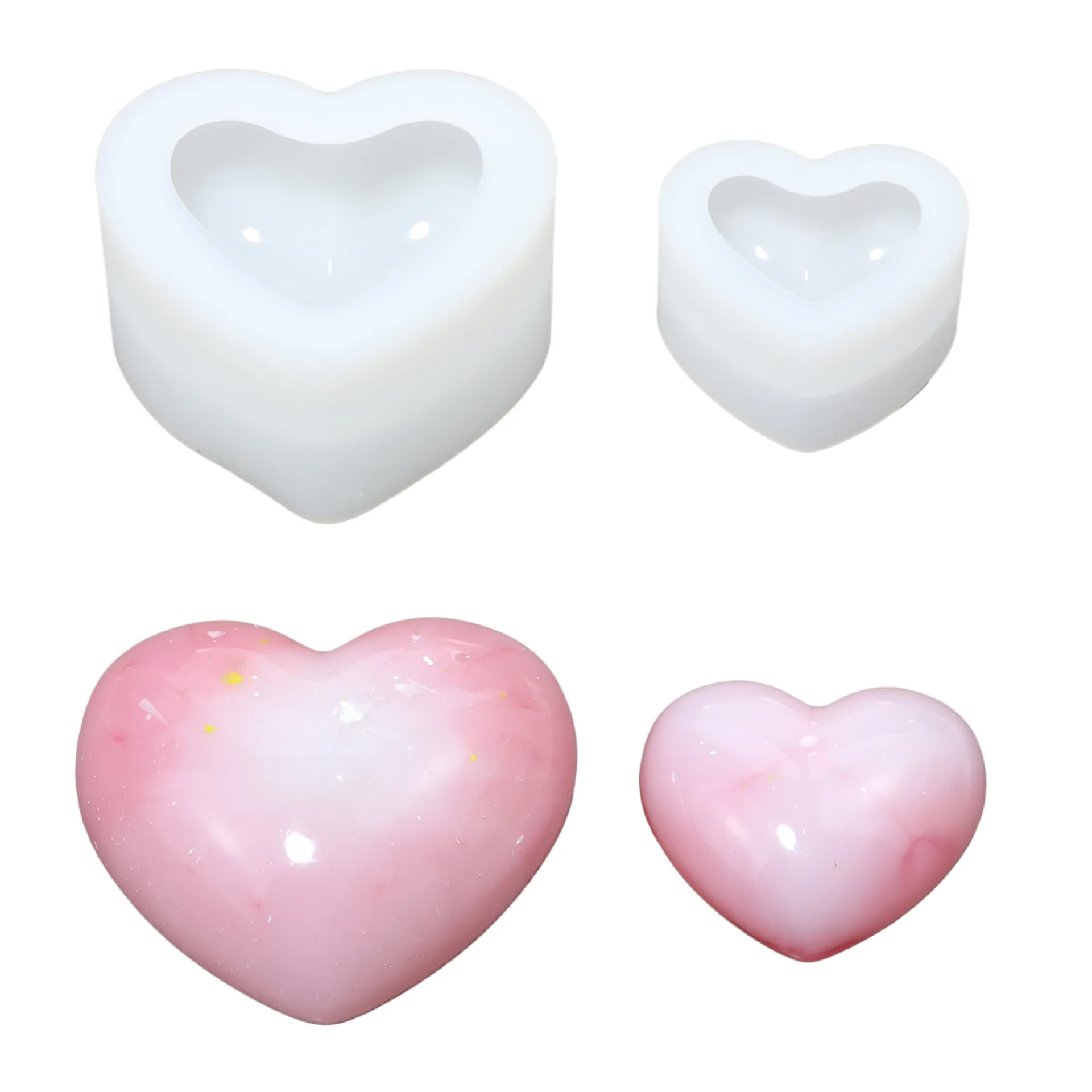 DIY Heart-Shaped Silicone Mold Non-Stick Heat Resistant Non-Toxic Reusable Sustainable Aromatherapy Plaster Tabletop Decoration
