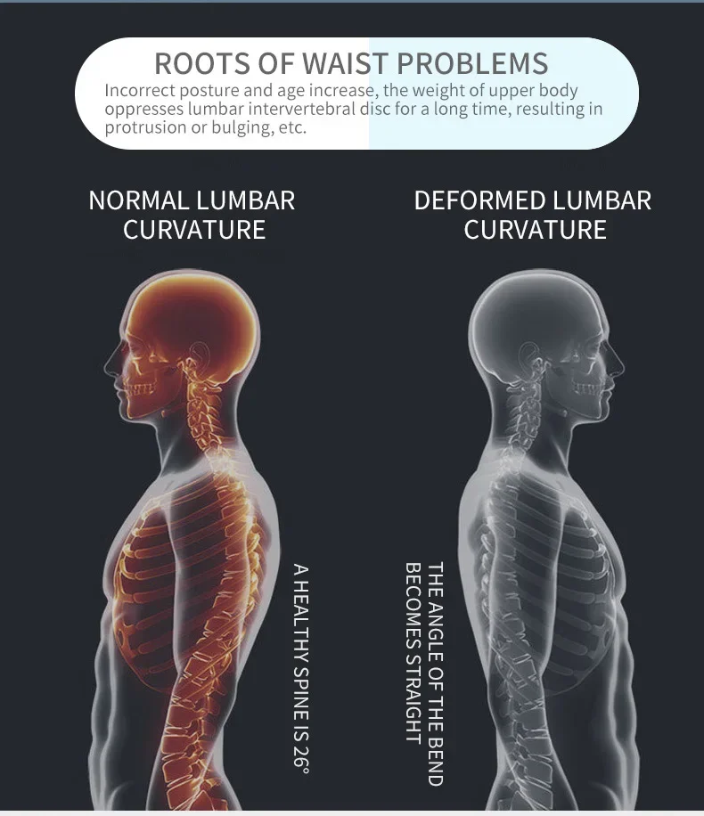 l0098 lumbar vertebra corrector waist back straightener adjustable back massage stretcher-2