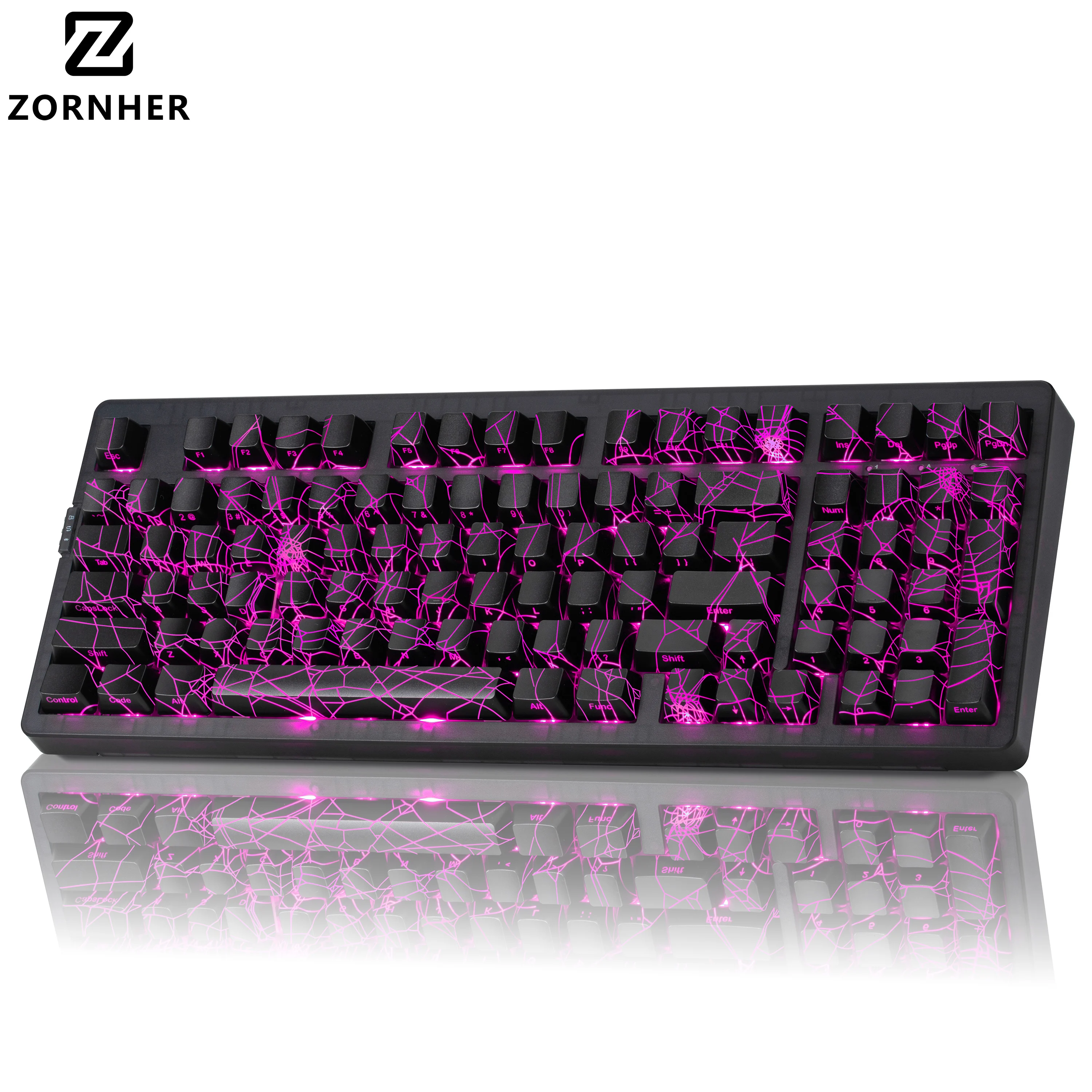 Zornher ZH980 Black Spider Web Gaming Mechanical Keyboard High