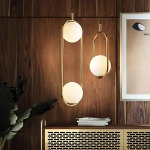 Nordic Pendant Light Hotel Bedroom Bedside Modern Glass Ball Chandelier for Dining Room Living Room
