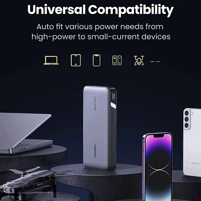 UGREEN 145W Power Bank 25000mAh Portable Charger with USB-C, PD3.0