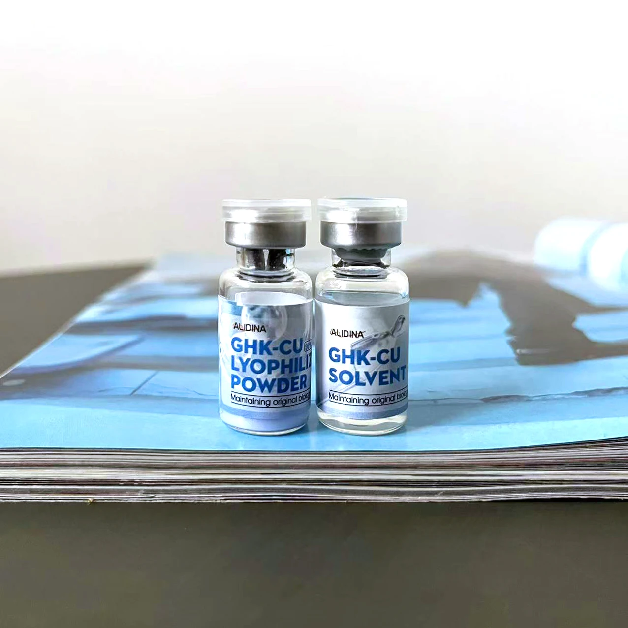 ghk cu vials Copper Peptide Ghk Cu 99% Skin Care Ghk-Cu 50mg 100mg vials Cosmetic  Ingredient main image 0