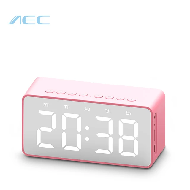 desk multifunctional wholesale fm radio tf mini led digital wireless BT alarm clock speaker