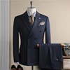 8069 Bleu foncé (costume + gilet + pantalon)