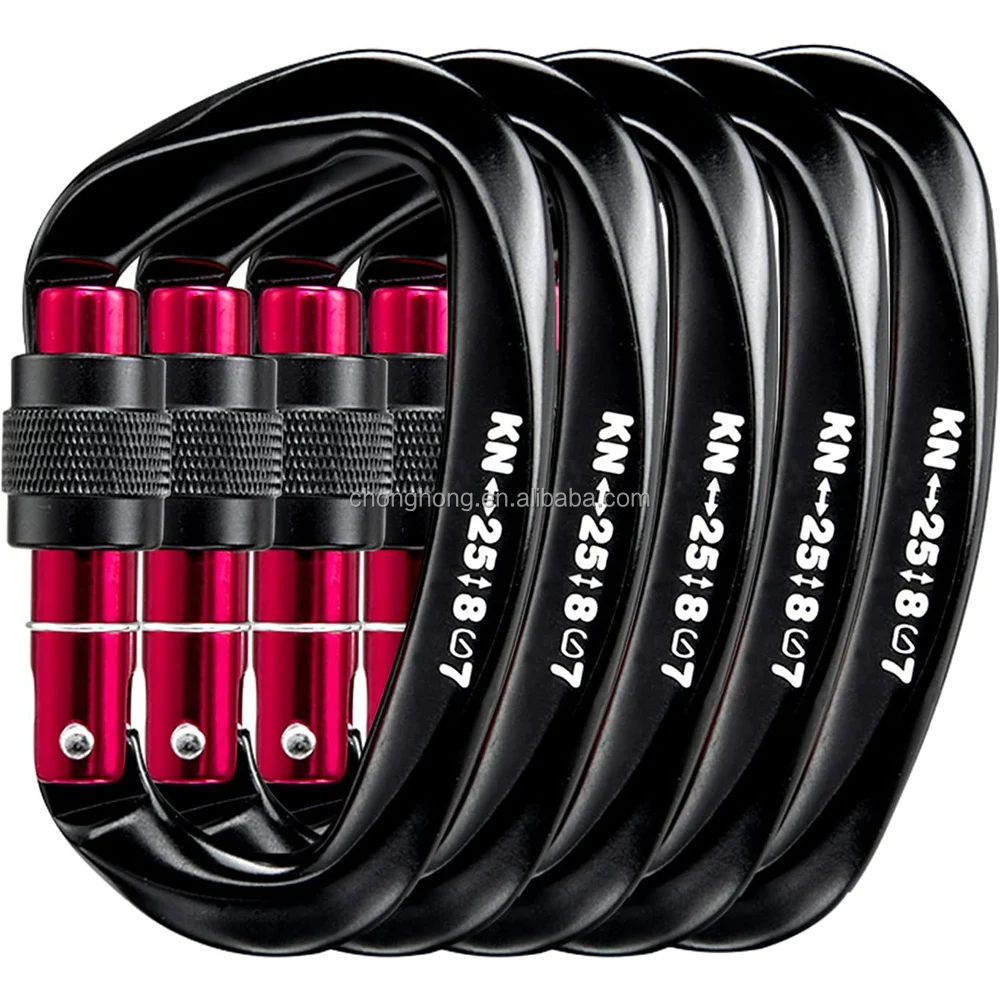 2x 25 KN Schraubkarabiner – Robuste Clip-Verschlüsse Für Klettern, Baumarbeit Oder Hundeleine