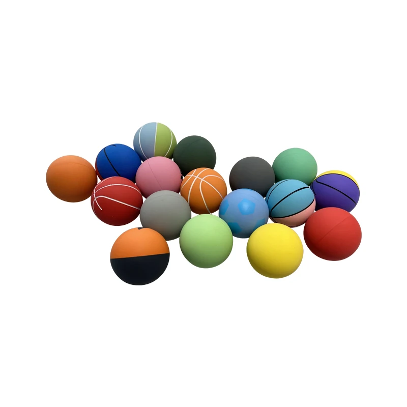 Customized Logo 6cm High Bounce Rubber Ball Game Bouncy Ball Colorful
