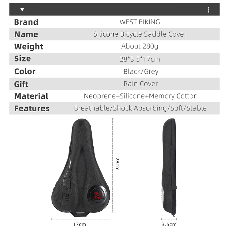Housse De Coussin En Gel Silicone Pour Selle De Vélo - Grand Et Large, Confort Assuré !