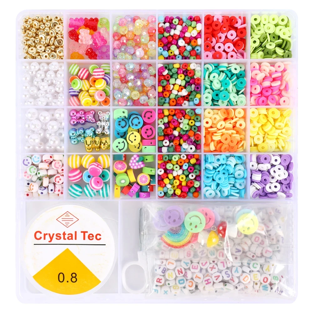 ARTREE 3mm Perline Per Braccialetti, 24 Colori Perline Per Bigiotteria - 7