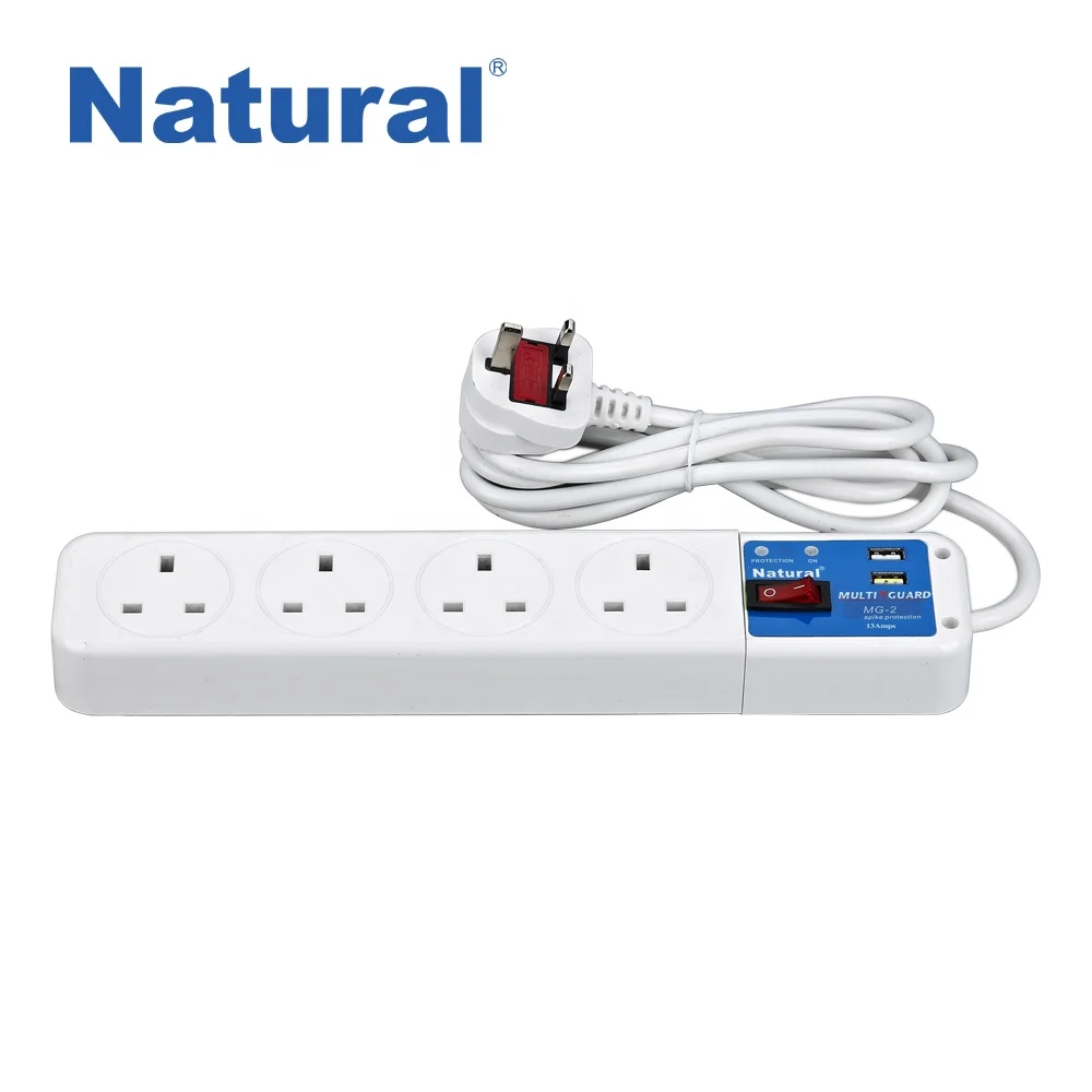 MultiGuard Surge Protector 1.5m extension lead 4 UK Sockets - Sollatek