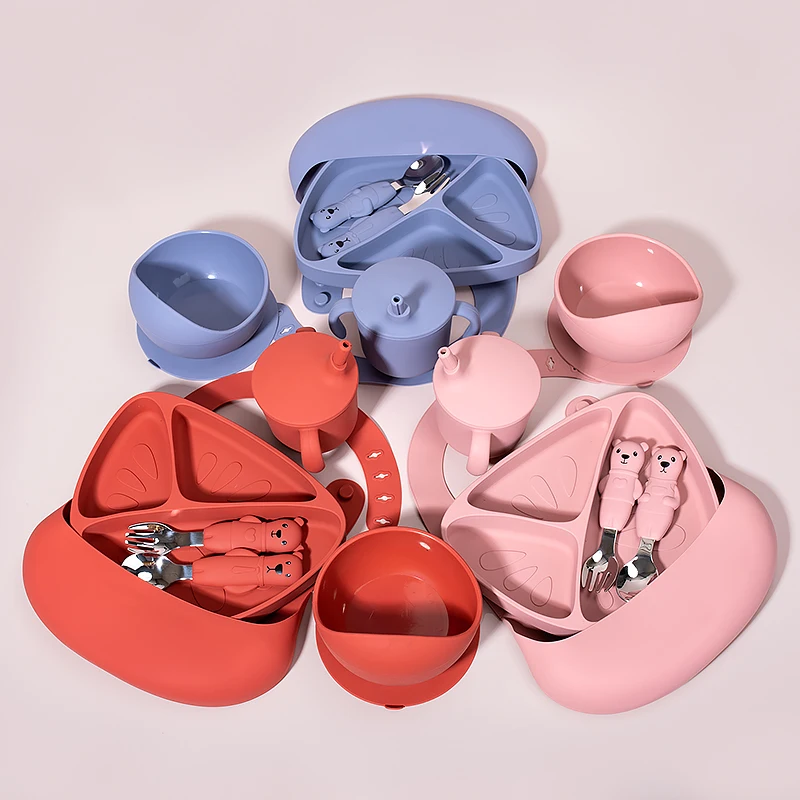 Wholesales High Quality Baby Suction Plate Bowl Spoon Fork Waterproof